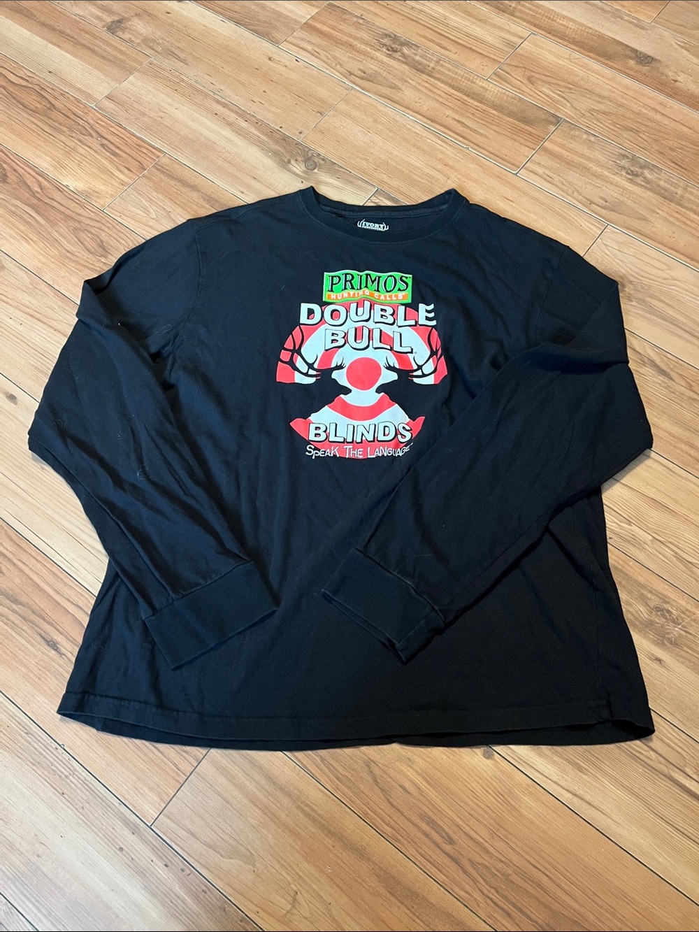 Double Bull Black Long Sleeve Graphic Tee